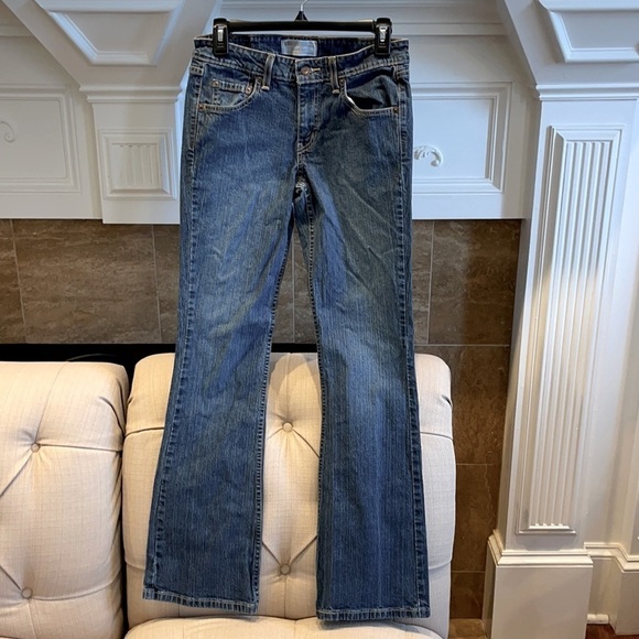Ag: Signature by Levi Strauss  Low Rise Boot Cut Blue Jean Size Junior 7 Medium - Picture 1 of 6